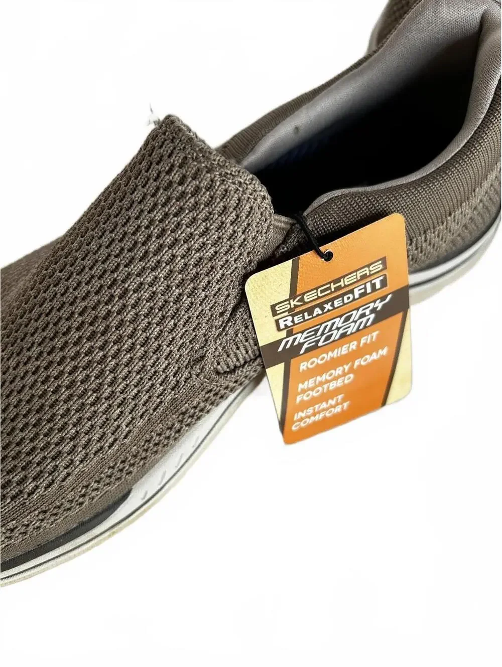 Skechers Expected Gomel Taupe Grey Slip On Men's Size 8 NWT